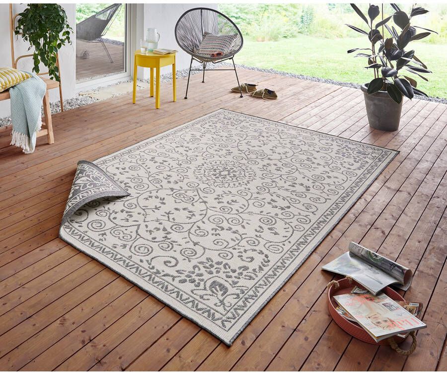 NORTHRUGS Vloerkleed LEYTE tweezijdig te gebruiken kleed In- & outdoor vloerkleed vintage weerbestendig balkon tuin woonkamer
