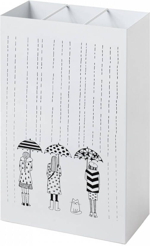 Haku Paraplubak 30 x 16 x 48 cm Wit Paraplubakken Wit Metaal Paraplubakken Op voorraad - Foto 2