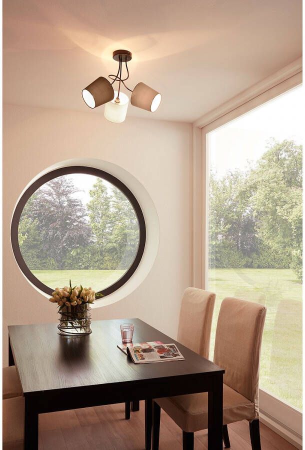 EGLO  Almeida - Plafondlamp - 3 Lichts - Zwart - Antraciet  Wit  Bruin - Foto 6