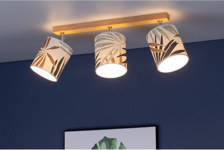 BRITOP LIGHTING Plafondlamp HOJA Kapjes van gelamineerd materiaal plafondrozet van eikenhout