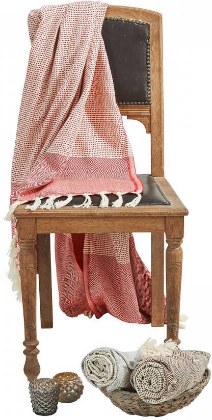 Done. Plaid Lounge Diamond Lichte plaid met geknoopte franje - Foto 3