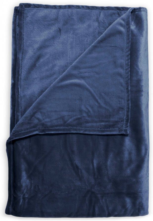 Zohome Plaid Cara Warme deken voor op de bank Zacht 140x200 Blauw