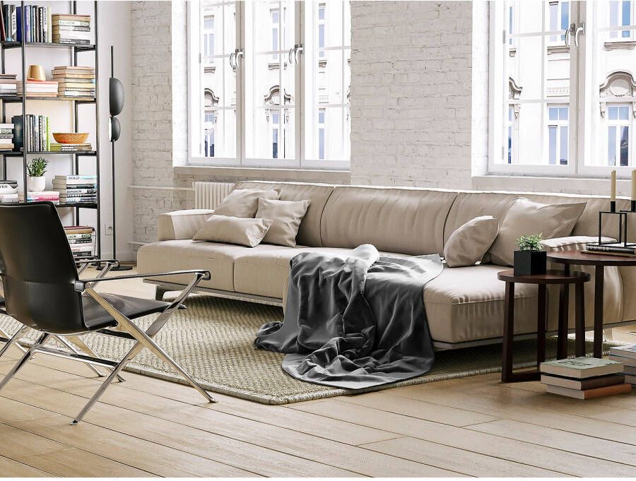 Zohome Plaid Cara Warme deken voor op de bank Zacht 140x200 Antraciet