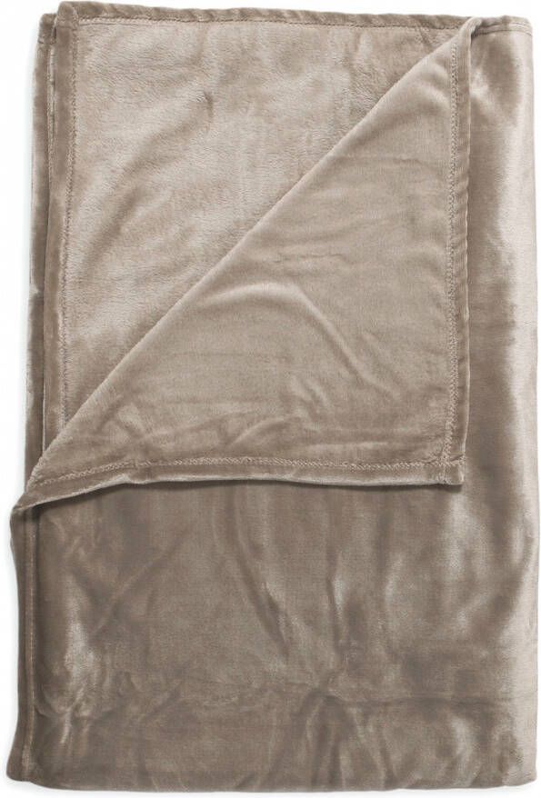 Zohome Plaid Cara Warme deken voor op de bank Zacht 140x200 Taupe - Foto 2