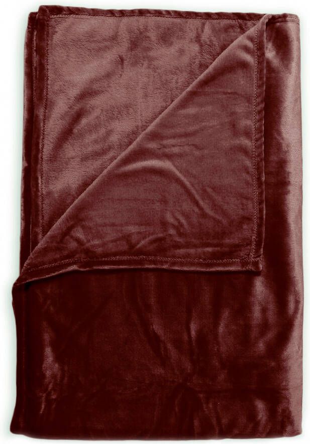 Zohome Plaid Cara Warme deken voor op de bank Zacht 140x200 Rood