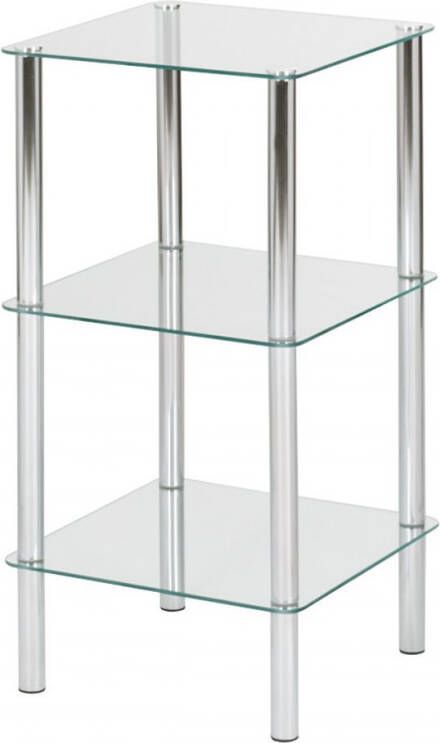 Haku Vierkante bijzettafel Bas 39x39x75 cm Chroomstaal veiligheidsglas - Foto 2