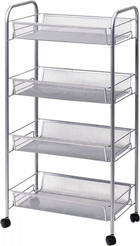 Zeller Present Trolley Mesh met vier opbergmanden hoogte 83 5 cm - Foto 3