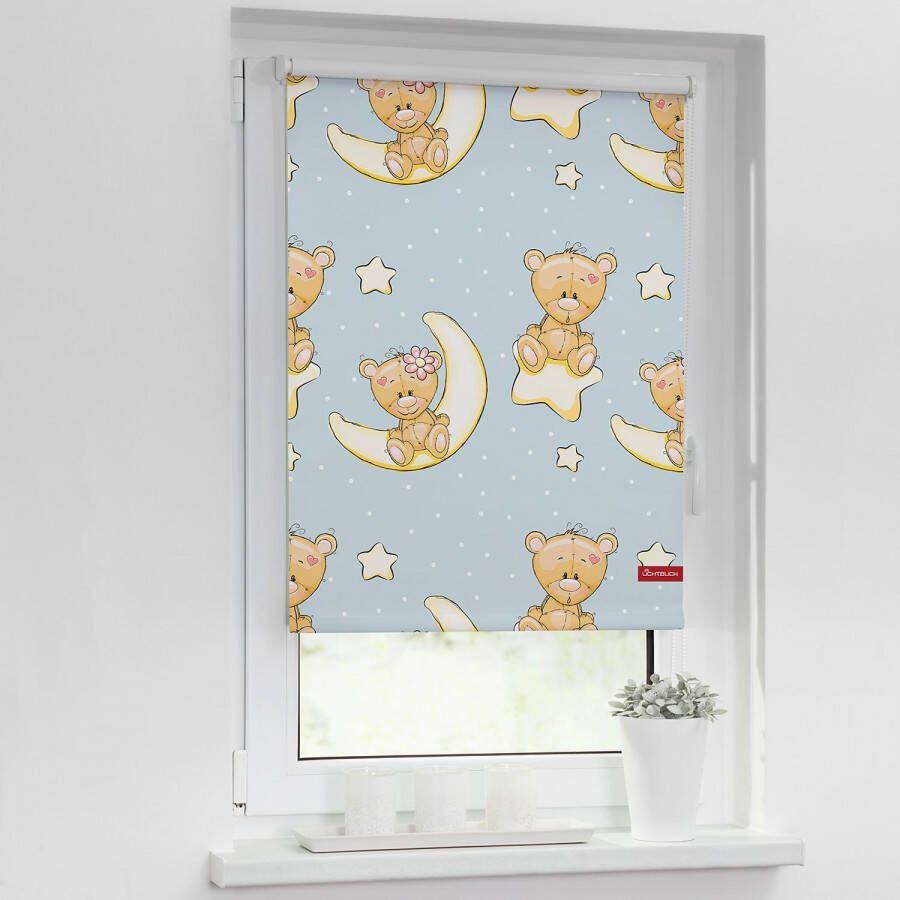 LICHTBLICK Rolgordijn met zijbediening Klemmfix digitaal Beertjes (1 stuk)