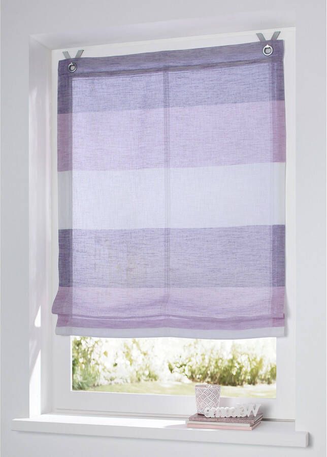 Kutti Romeins rolgordijn Marit halftransparant polyester op te hangen met haken (1 stuk) - Foto 2