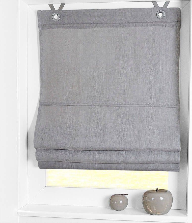 Kutti Romeins rolgordijn Metis uni ondoorzichtig 100% linnen met edelstalen haken gemakkelijk in onderhoud (1 stuk) - Foto 2