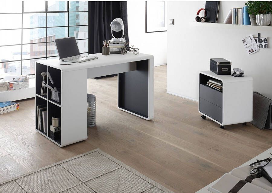 MCA furniture Kastje op wieltjes Tadeo matwit details in mat grijs - Foto 4