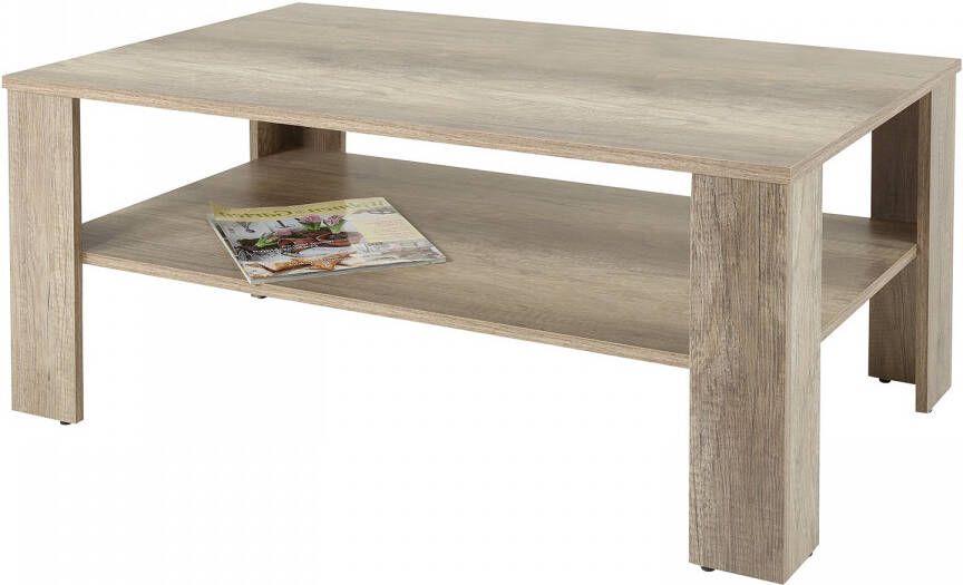 Hela EMOB Salontafel Lucine 100x60 cm-wilde eik Rechthoekige salontafels Bruin Spaanplaat Rechthoekige salontafels Op voorraad - Foto 4