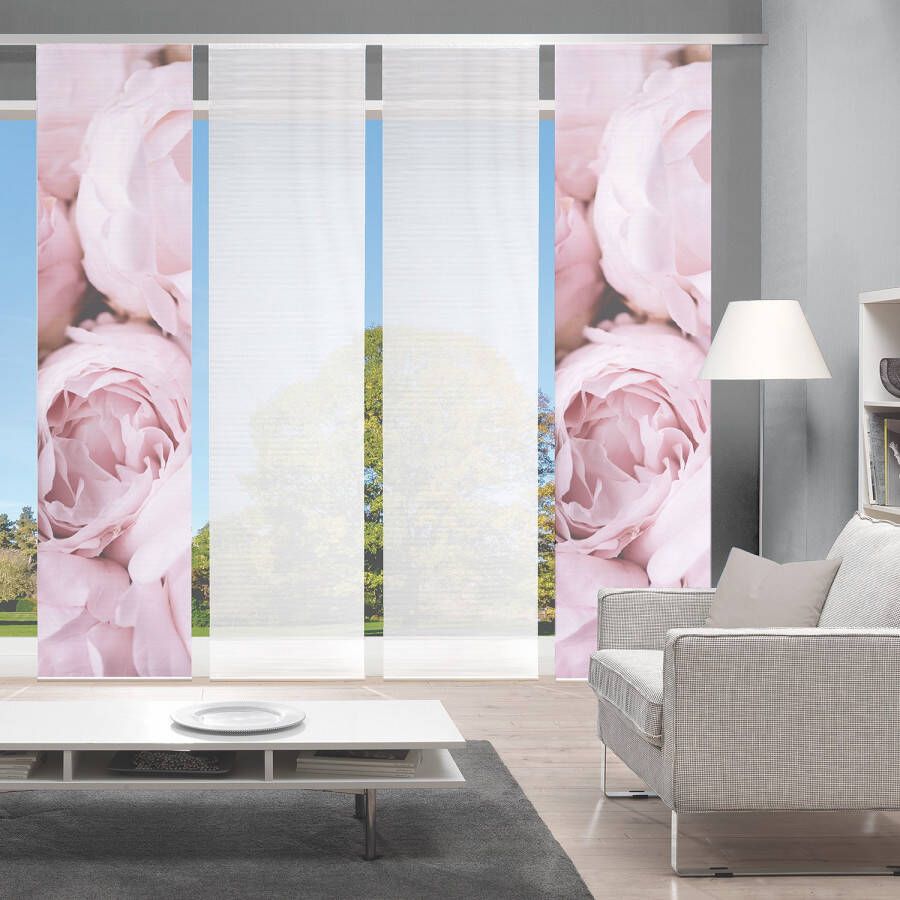 Vision S Paneelgordijn ROSANA set van 4 Bamboe-look digitaal bedrukt (4 stuks)