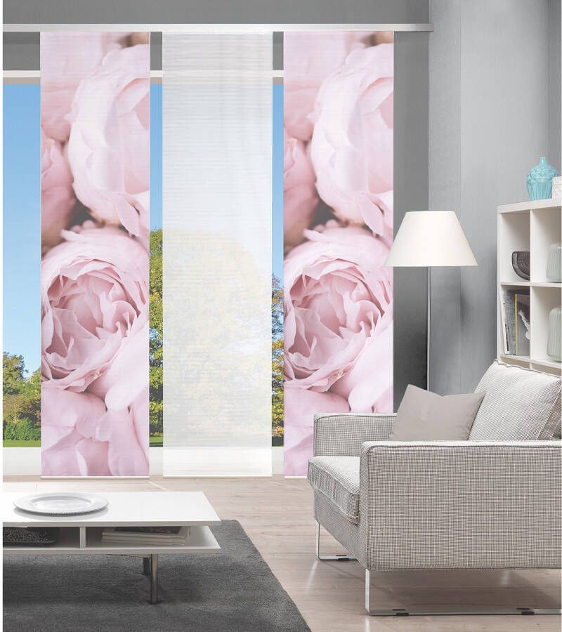 Vision S Paneelgordijn ROSANA set van 3 Bamboe-look digitaal bedrukt (3 stuks)