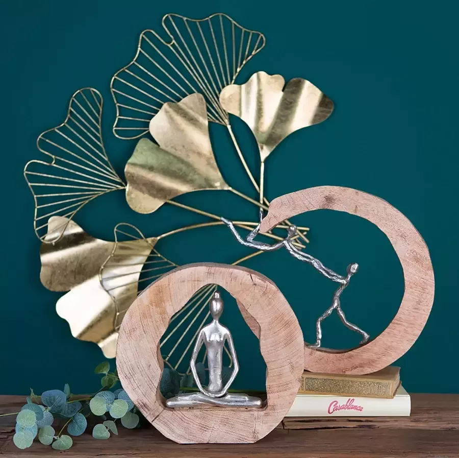 GILDE Decoratief figuur Sculptuur Health zilverkleur naturel (1 stuk)