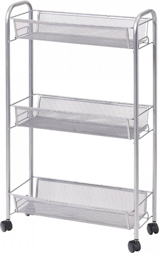 Zeller Present Trolley Mesh met drie opbergmanden hoogte 70 5 cm - Foto 3