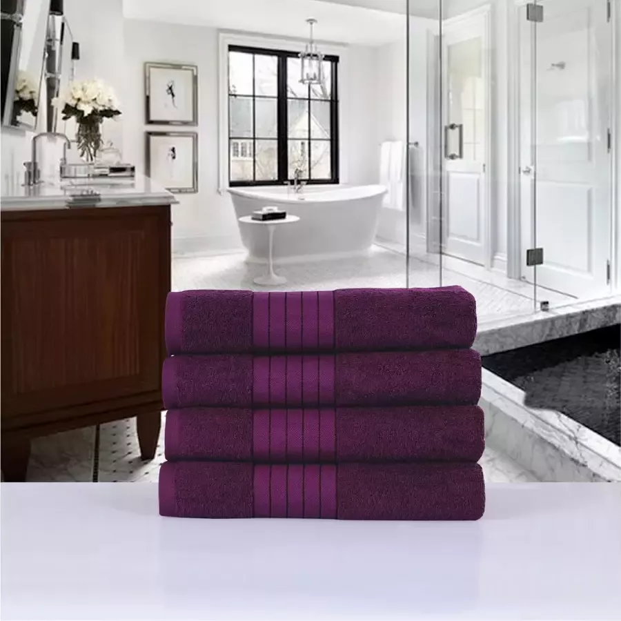Good morning Handdoeken Uni met een mooie rand (4 stuks) - Foto 1