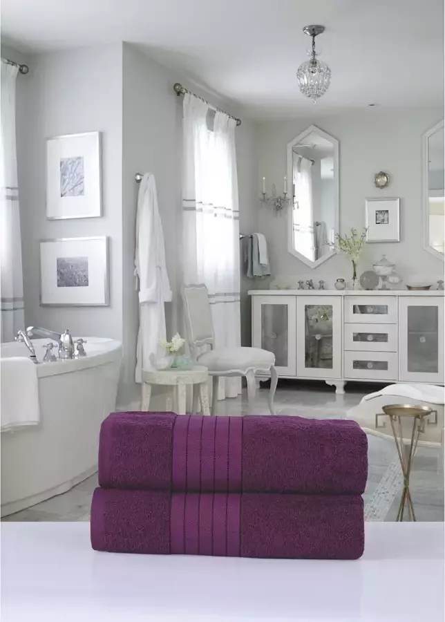 Good morning Badlaken Uni Towels Katoen walkfrottee bies 500 GSM effen zonder ophangbeugel (2 stuks) - Foto 2