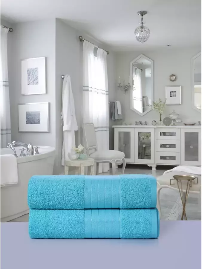 Good morning Badlaken Uni Towels Katoen walkfrottee bies 500 GSM effen zonder ophangbeugel (2 stuks)