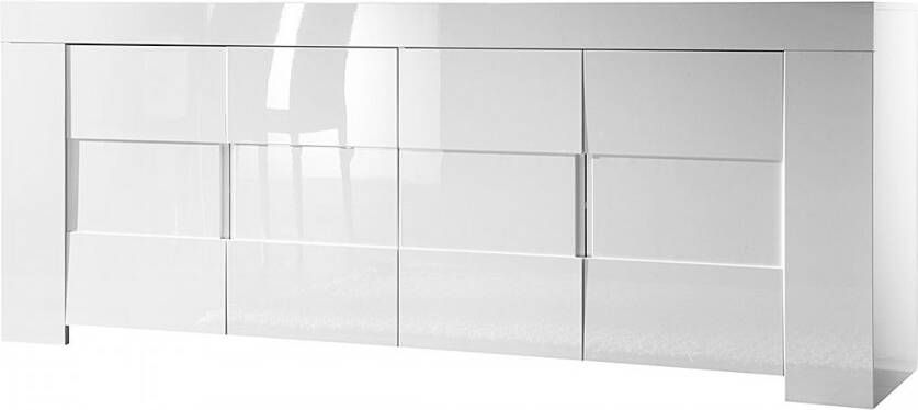 Buffetkast SEFINO 4 deuren Witgelakt L 209 cm x H 82 cm x D 50 cm - Foto 3
