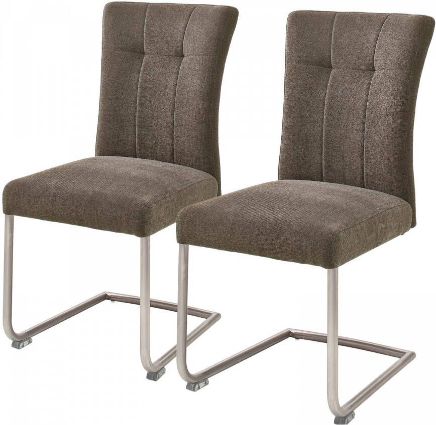 MCA furniture Vrijdragende stoel Calanda Eetkamerstoel aqua clean bekleding nosag vering belastbaar tot 120 kg (set 2 stuks) - Foto 1