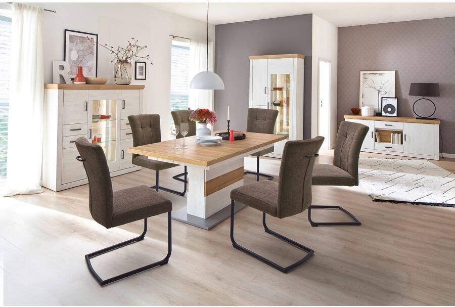 MCA furniture Vrijdragende stoel Calanda Eetkamerstoel aqua clean bekleding nosag vering belastbaar tot 120 kg (set 2 stuks) - Foto 2