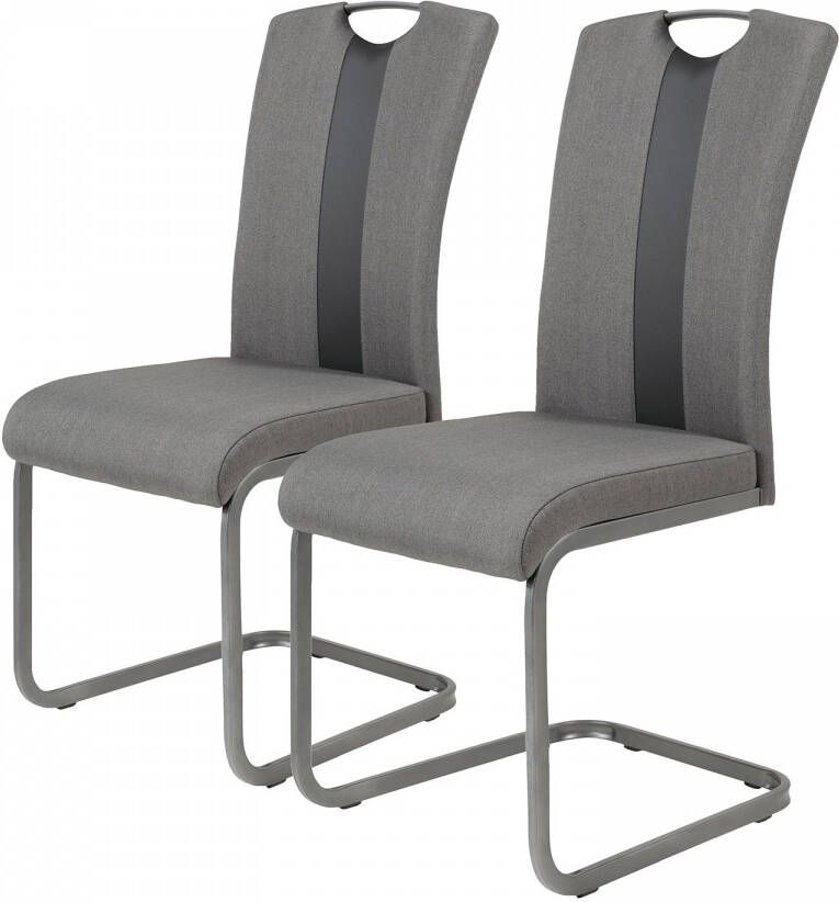 HELA Vrijdragende stoel Amber set van 2 of 4 overtrokken met weefstof (set) - Foto 10