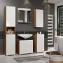 Trendteam smart living badkamerspiegel wandspiegel Ciara 60 x 63 x 10 cm wit hoogglans en ambachtelijk eiken met planchet - Thumbnail 2