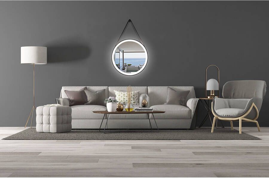 Talos Badspiegel Goudkleurige zoemer Diameter 55 cm met ledverlichting - Foto 7