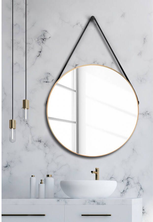 Talos Wandspiegel decoratieve ronde spiegel met aluminiumframe ø 80 cm - Foto 7