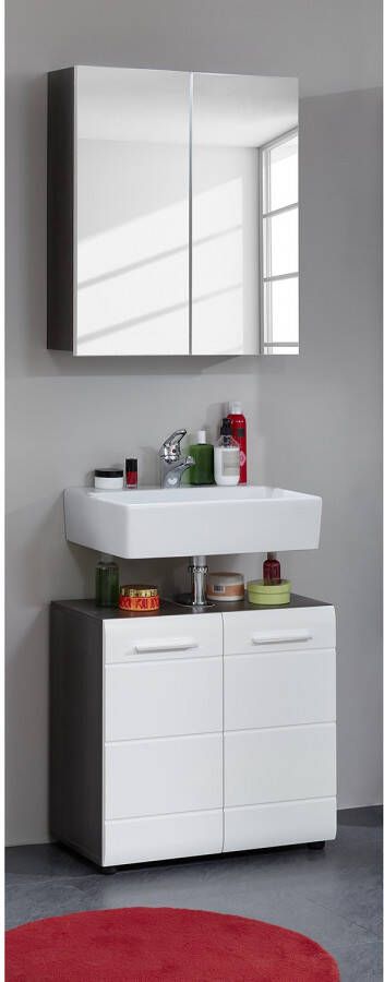 Trendteam smart living Badkamer spiegelkast Skin 60 x 67 x 18 cm front spiegelglas corpus wit melamine met veel opbergruimte 60 x 67 x 18 cm (B x H x D) - Foto 2