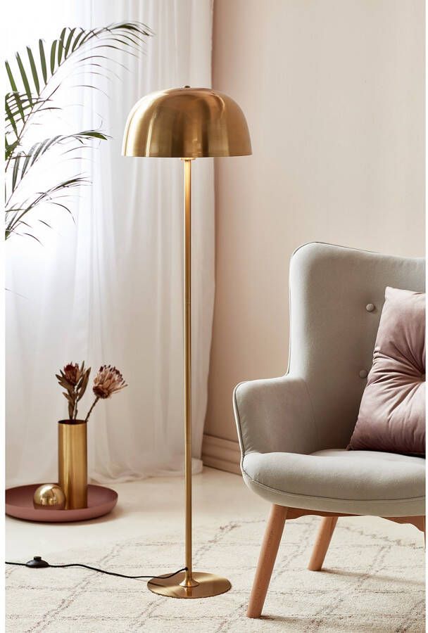 Nordlux Staande lamp Cera Messing design textielsnoer