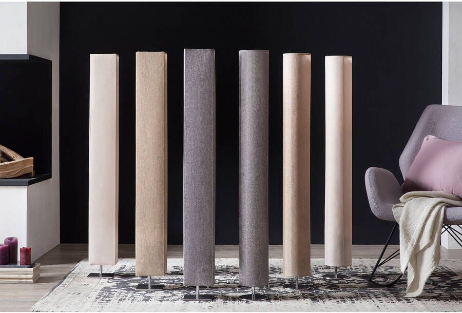 SalesFever Staande lamp Natalie Lampenkap van kunststof met bekleding frame edelstaal (1 stuk)