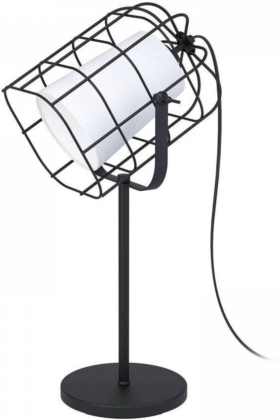 EGLO Tafellamp BITTAMS zwart l27 5 x h57 x b26 cm snoerschakelaar van staal en textiel (1 stuk) - Foto 2
