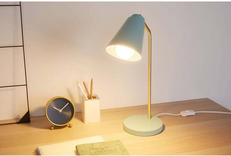 Pauleen Bureaulamp Charm 40W E14 Lichtblauw goud - Foto 2