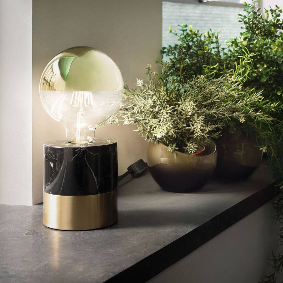 Paulmann Tafellamp Neordic Vala max1x20W E27 Geborsteld messing Zwart 230V Metaal Marmer (1 stuk)