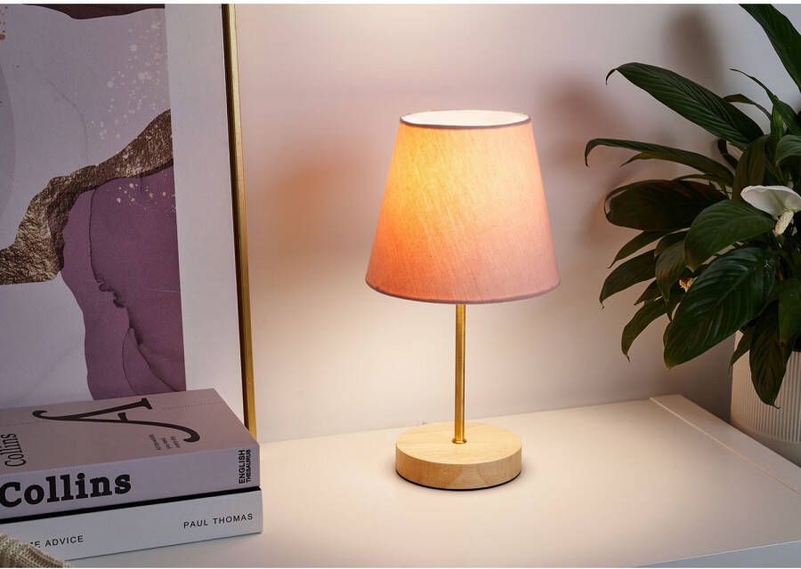 Pauleen Woody Rose Tafellamp hout roze - Foto 2