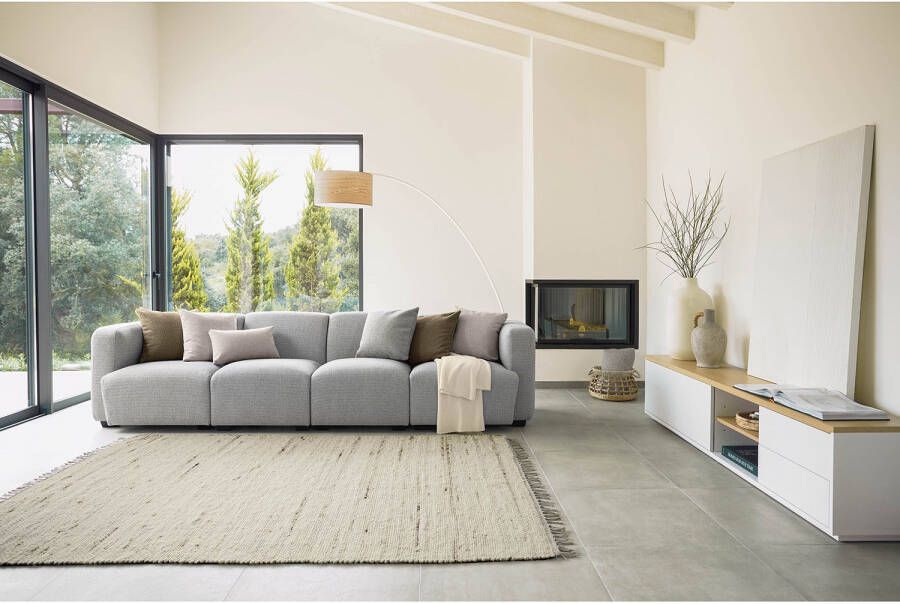 Kave Home Abilen eikenfineer TV-meubel met 2 deuren en 2 lades in witte lak 200 x 44 cm FSC 100% - Foto 2
