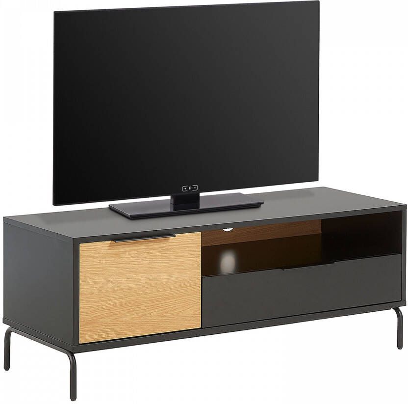 Kave Home Savoi MDF TV-meubel met zwarte lak & staal 120 x 50 cm - Foto 2