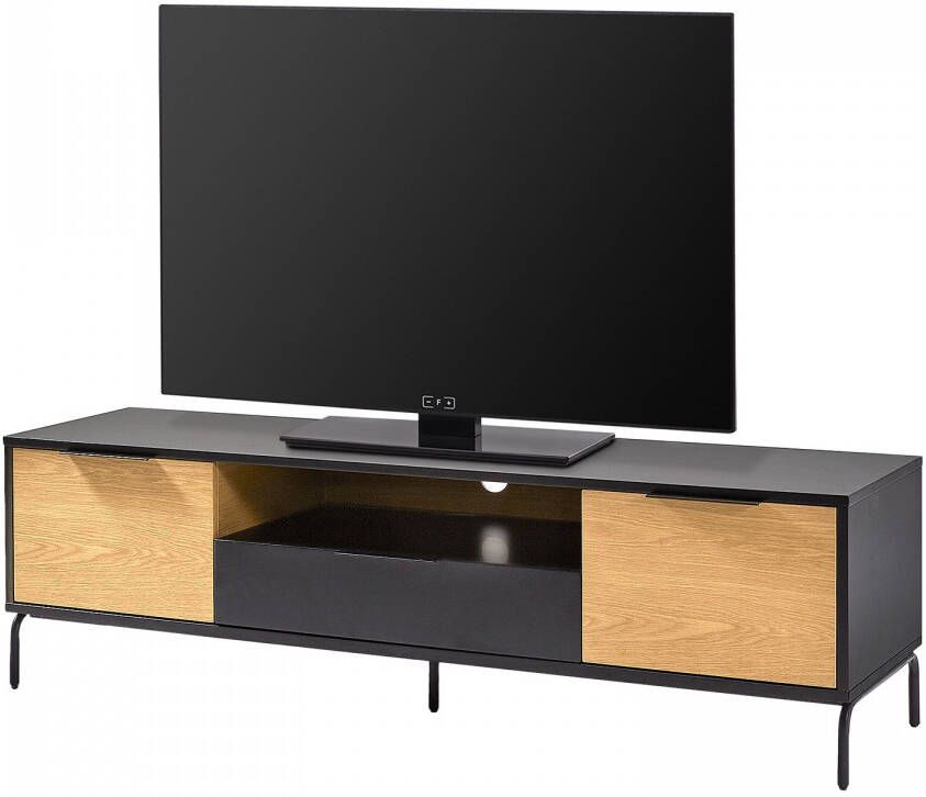 Kave Home Savoi MDF TV-meubel met zwarte lak & staal 170 x 50 cm - Foto 2