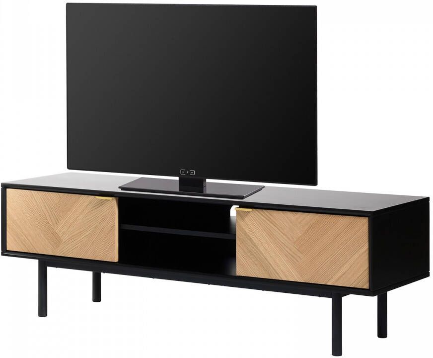 Hioshop Calvi Tv-meubel Met 2 Deuren En 1 Plank Eik. - Foto 2