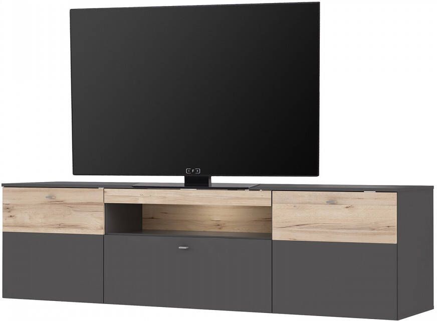 FORTE Tv-meubel Como TV-board LED-verlichting soft close opbergruimte 209 8 59 3 52 cm - Foto 2