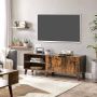 Vasagle TV meubel met 2 deuren tv-plank voor tv's tot 60 inch tv-meubel met verstelbare planken voor woonkamer eetkamer en slaapkamer vintage bruin - Thumbnail 1