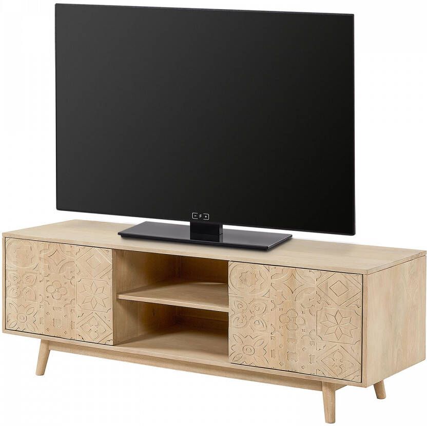 Kave Home Seleb massief mangohouten tv-meubel met 2 deuren 160 x 56 cm (mtk0169) - Foto 1