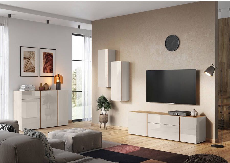GERMANIA Tv-meubel MESA Breedte 180 cm met glazen fronten - Foto 1