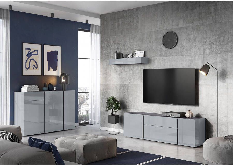 GERMANIA Tv-meubel MESA Breedte 180 cm met glazen fronten - Foto 1