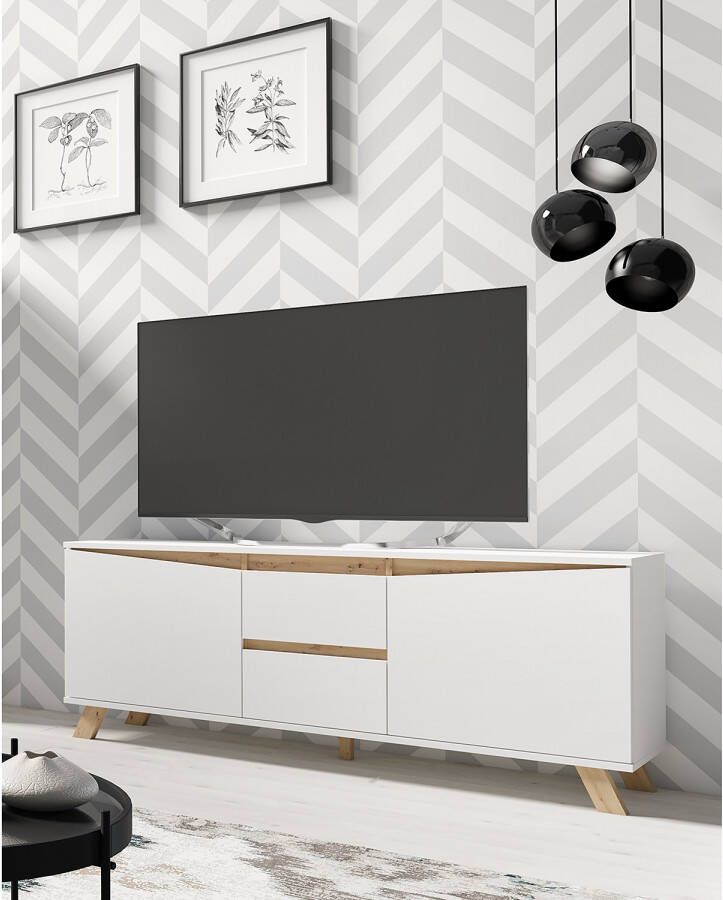 ByLIVING Tv-meubel VALENTIN breedte 160 cm mat-wit