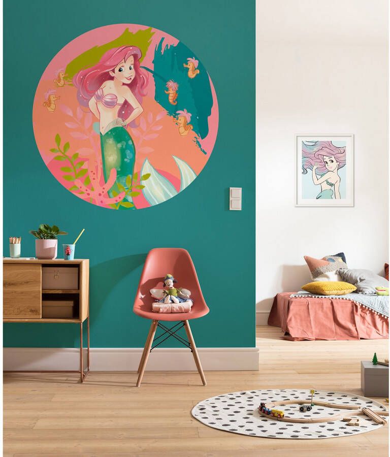 Komar Fotobehang Ariel Happy Coral 125 x 125 cm (breedte x hoogte) rond en zelfklevend