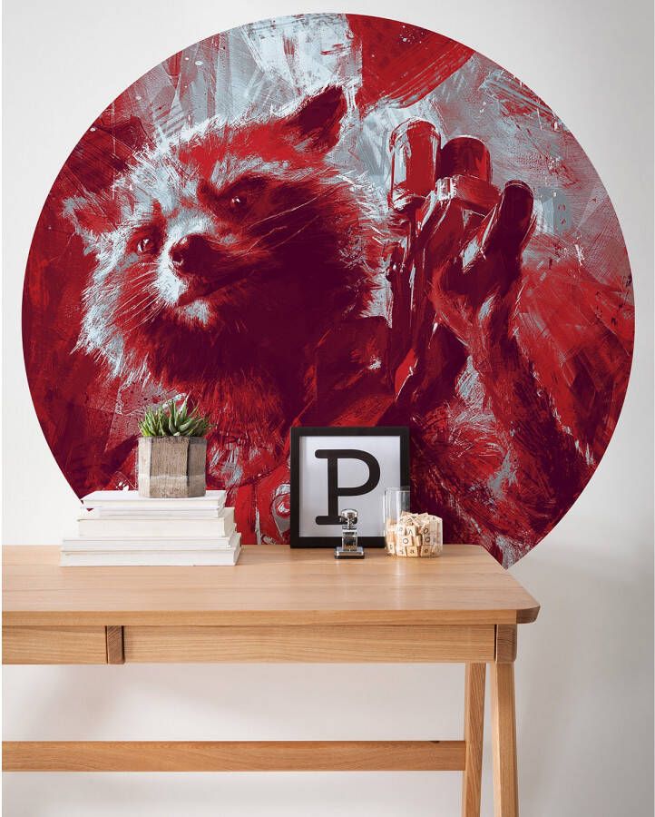 Komar Fotobehang Avengers Painting Rocket Raccoon 125 x 125 cm (breedte x hoogte) rond en zelfklevend - Foto 3