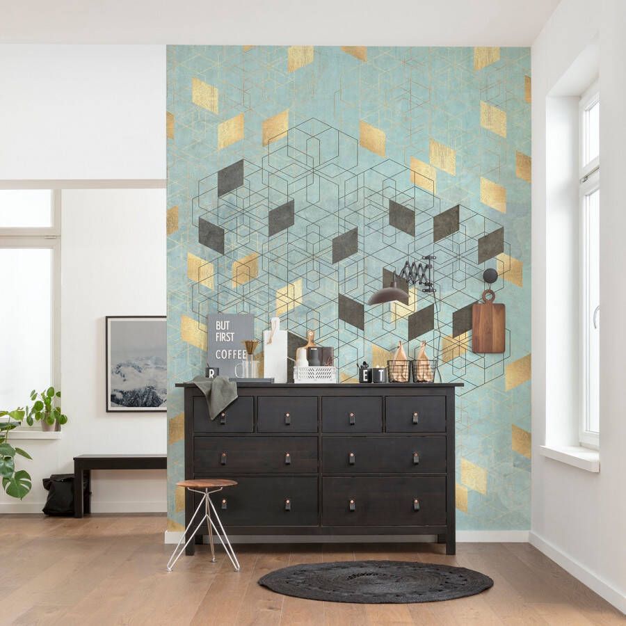 Komar Vliesbehang Digitale print vlies Plaqué Or Afmeting 200 x 280 cm